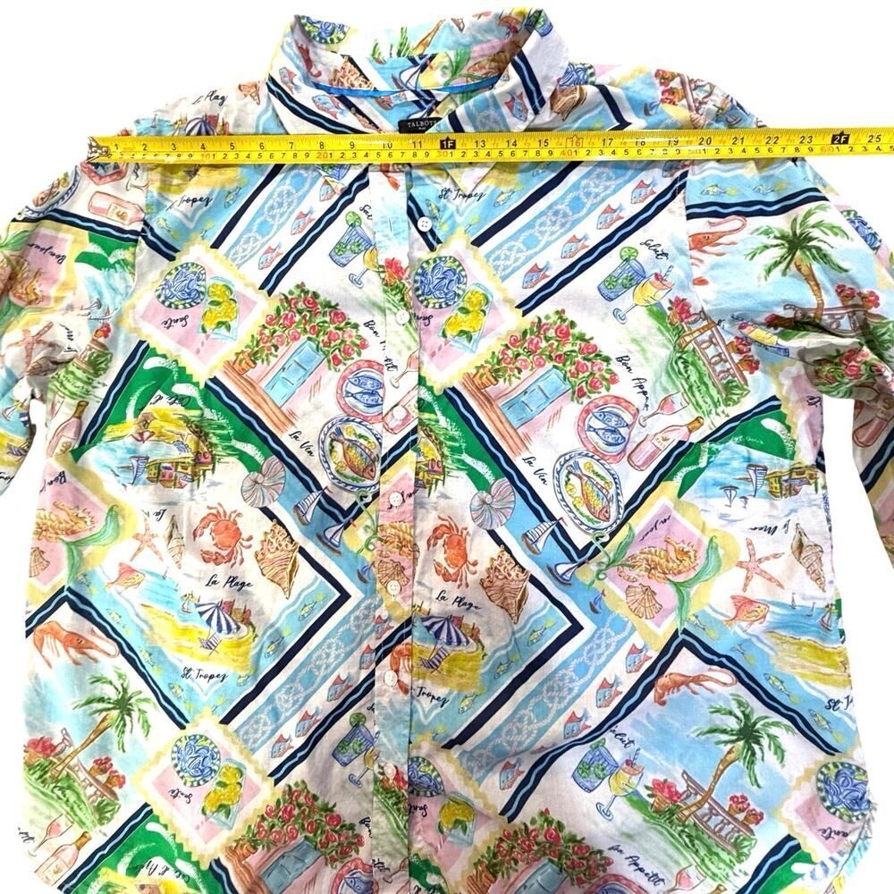 Talbots Plus 3X Modern Classic Cotton Shirt Summer Vista Vacation Resortwear EUC - Picture 14 of 16